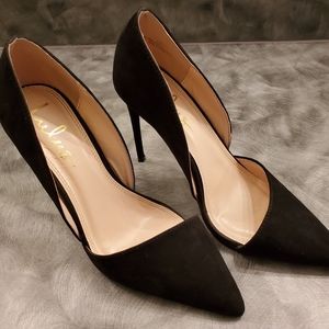 Black cutout stilletto heels